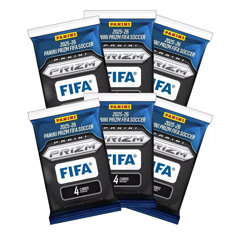 2025-26 Panini Prizm FIFA Soccer Blaster Box, 24 Trading Cards, Blaster Exclusive Prizms, Inserts & Autographs