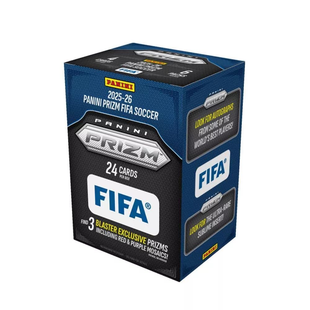 2025-26 Panini Prizm FIFA Soccer Blaster Box, 24 Trading Cards, Blaster Exclusive Prizms, Inserts &amp; Autographs